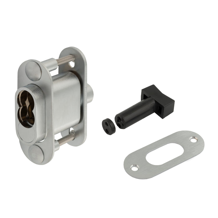 Olympus Lock 722S Sliding Cabinet Door Push Lock Without Cylinder - For Best Core Cylinders